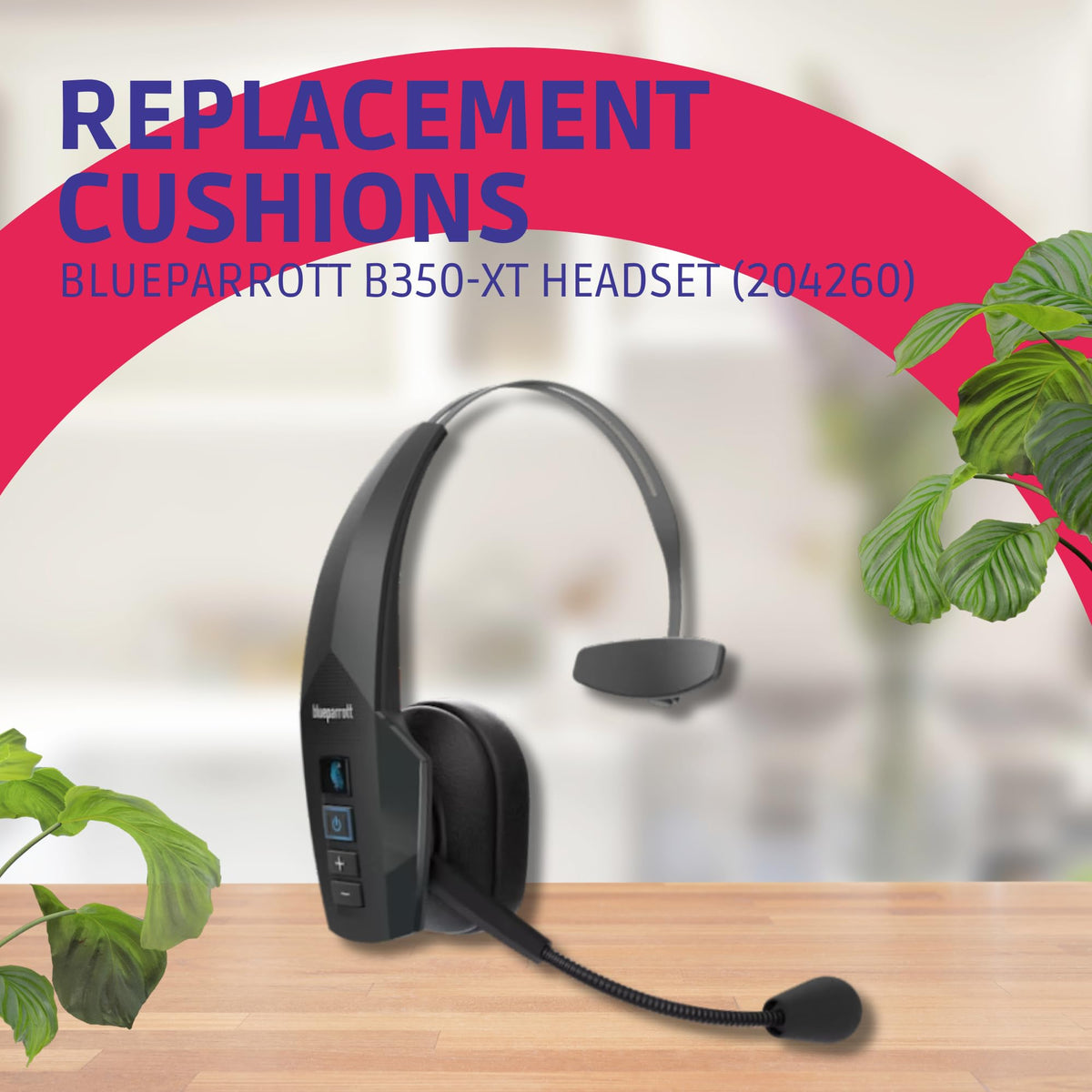 Ear Cushions Kit Made for BlueParrott B450 XT - Extra-Thick Memory-Foam Cushion for All Day Comfort Restores Original Headset Comfort - Ideal for High