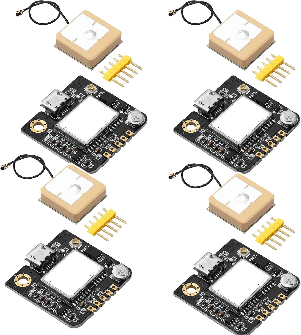hiBCTR 4-Pack NEO-6M GT-U7 STM32 GPS Module Component, Positioning Logic Node - Microprocessor for MCU Arduino Projects