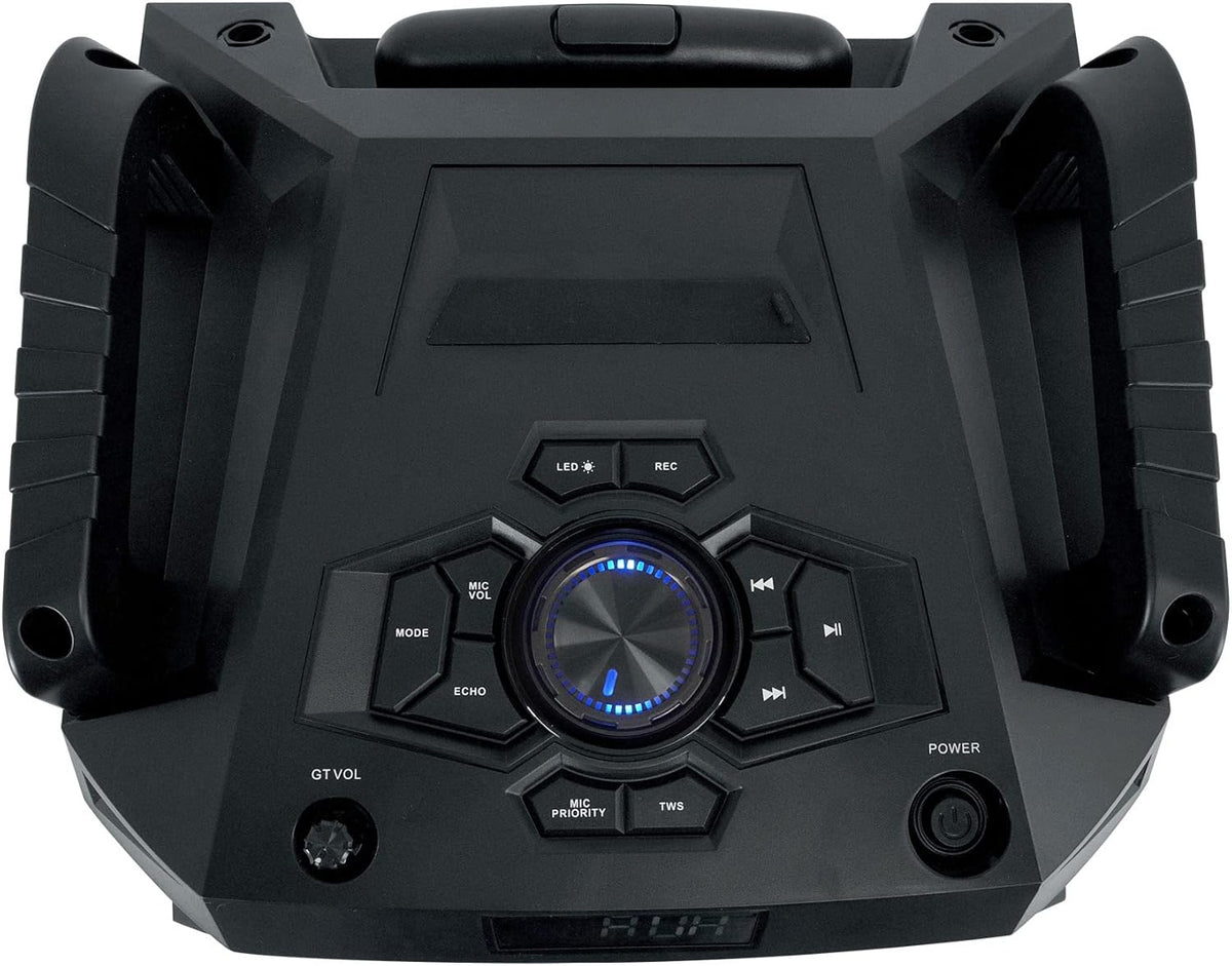 Rockville ROCKNGO 800 10" Portable Bluetooth Speaker, LED Lights, Wheels, Mic Priority, for Parties and Outdoor Events