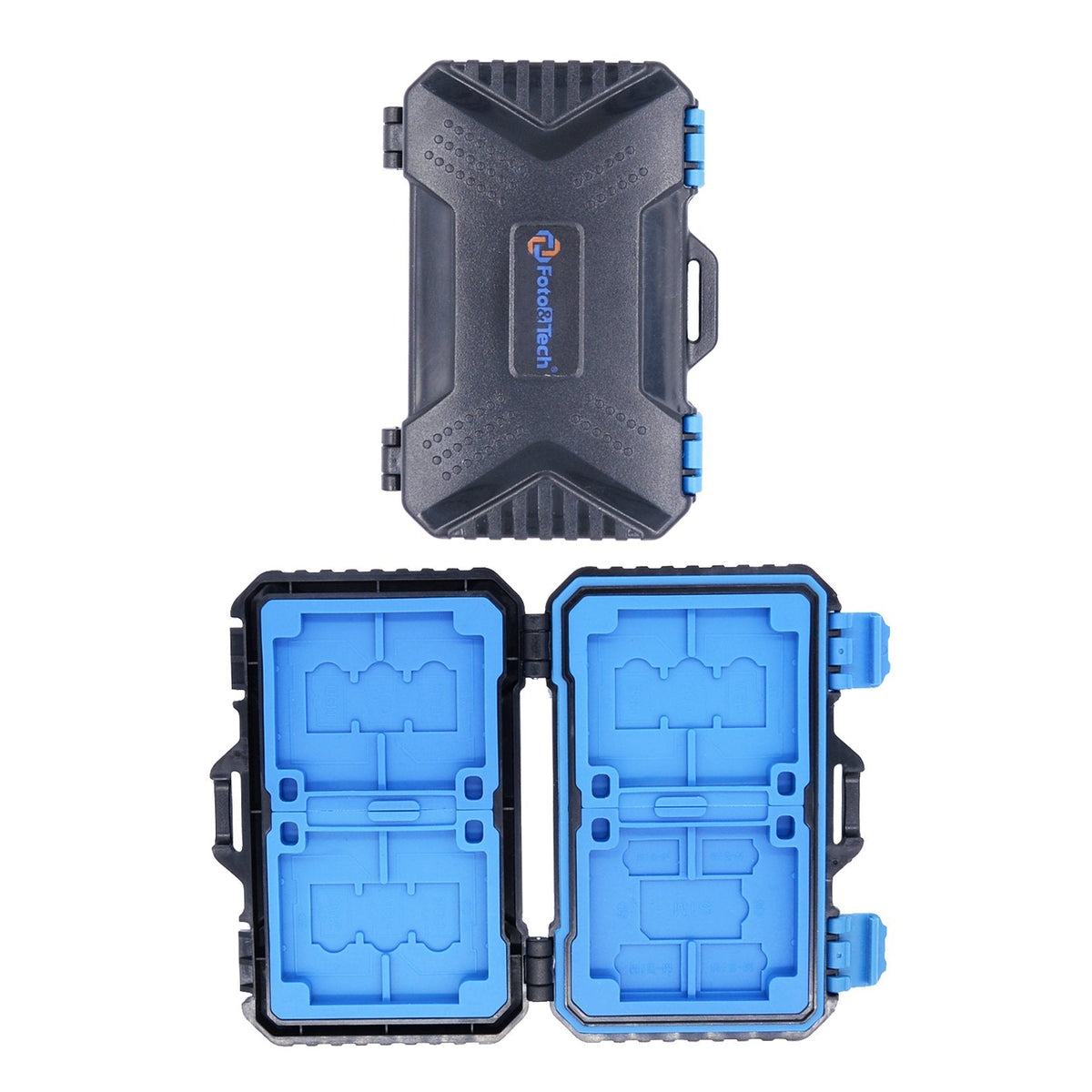Foto&Tech High Capacity Multi-Format Storage Case - 28 Slot Waterproof Case for SD, CF, TF Cards; Includes Micro SD, SIM Card Holders