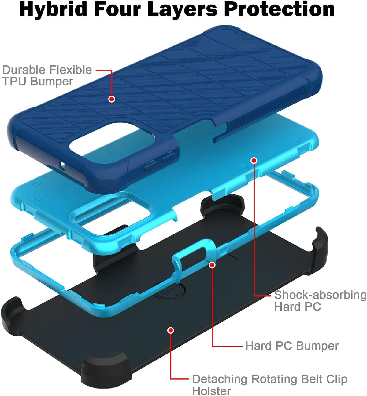 Samsung A12 Case with TPU Screen Protector, [Holster Series] Full Body Heavy Duty Protective Cover with Kickstand