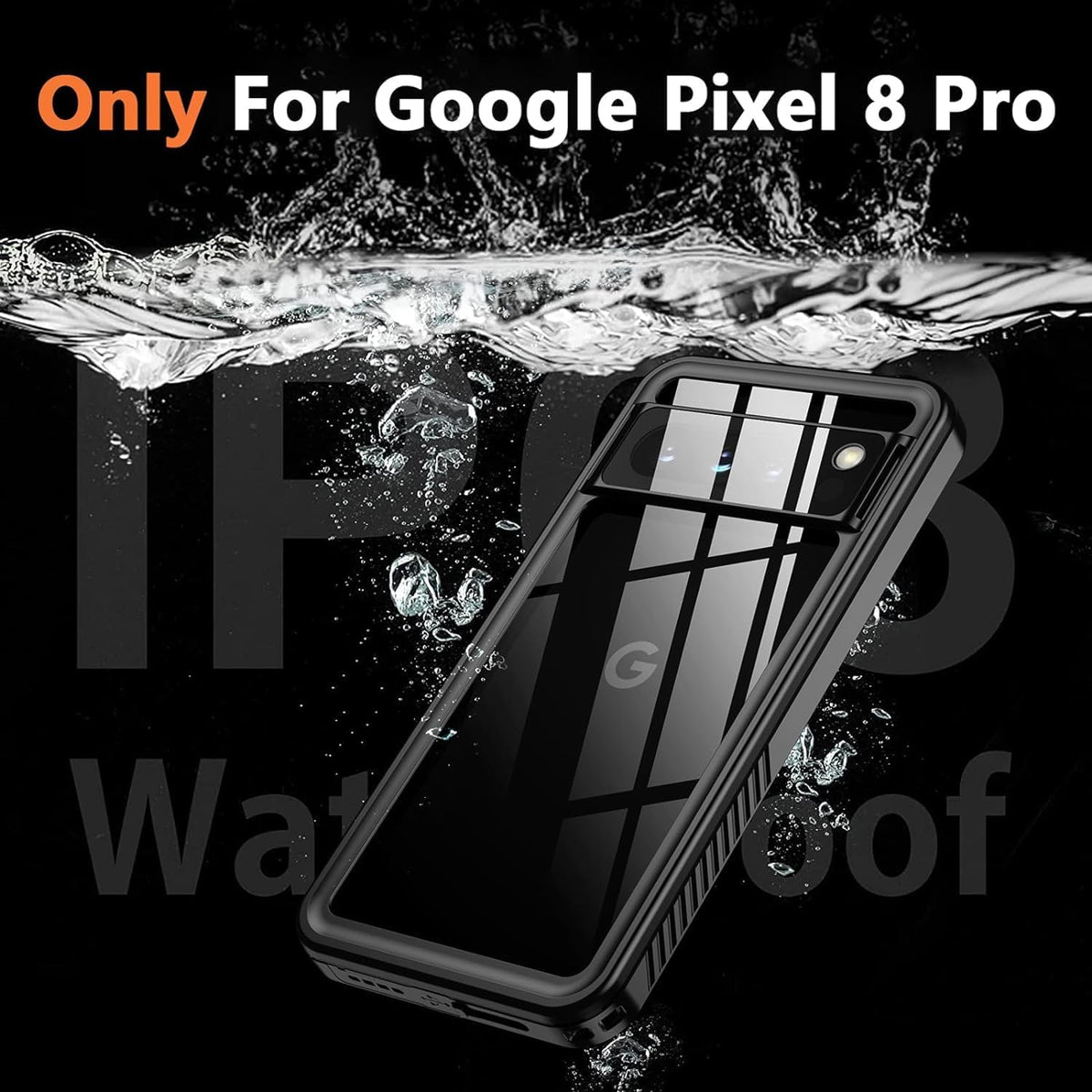ANTSHARE Google Pixel 8 Pro Waterproof Case, IP68, 16FT Dropproof, Full Body Shockproof, Built-in Screen Protector,