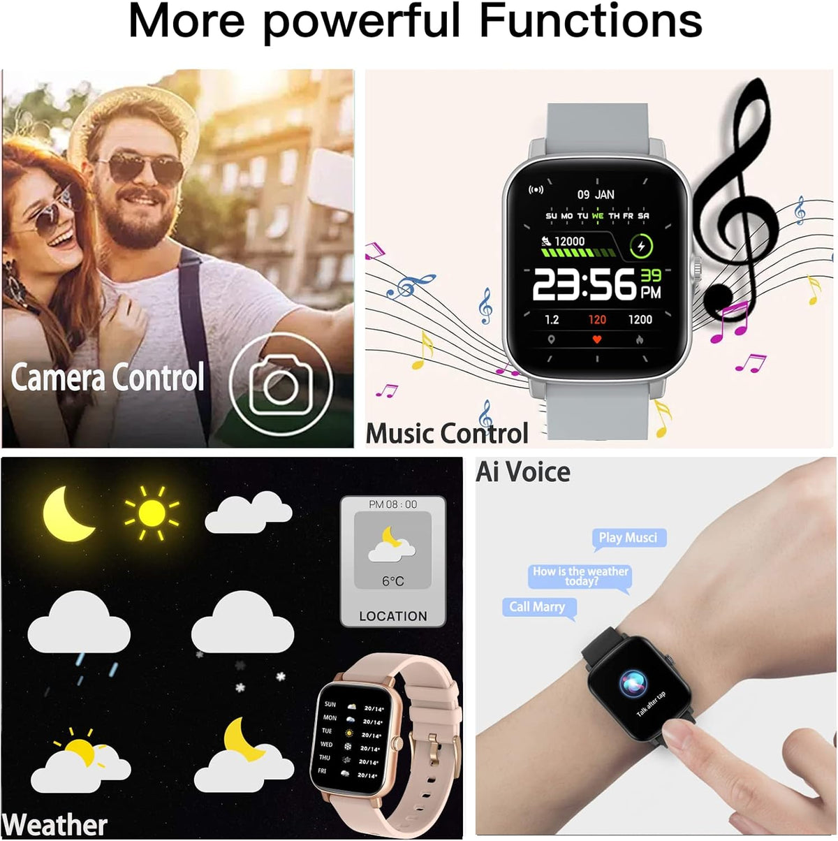 Wwzzey Smart Watch for Women with Answer/Dial Calls, 1.7" Waterproof Fitness Watch, Heart Rate Monitor