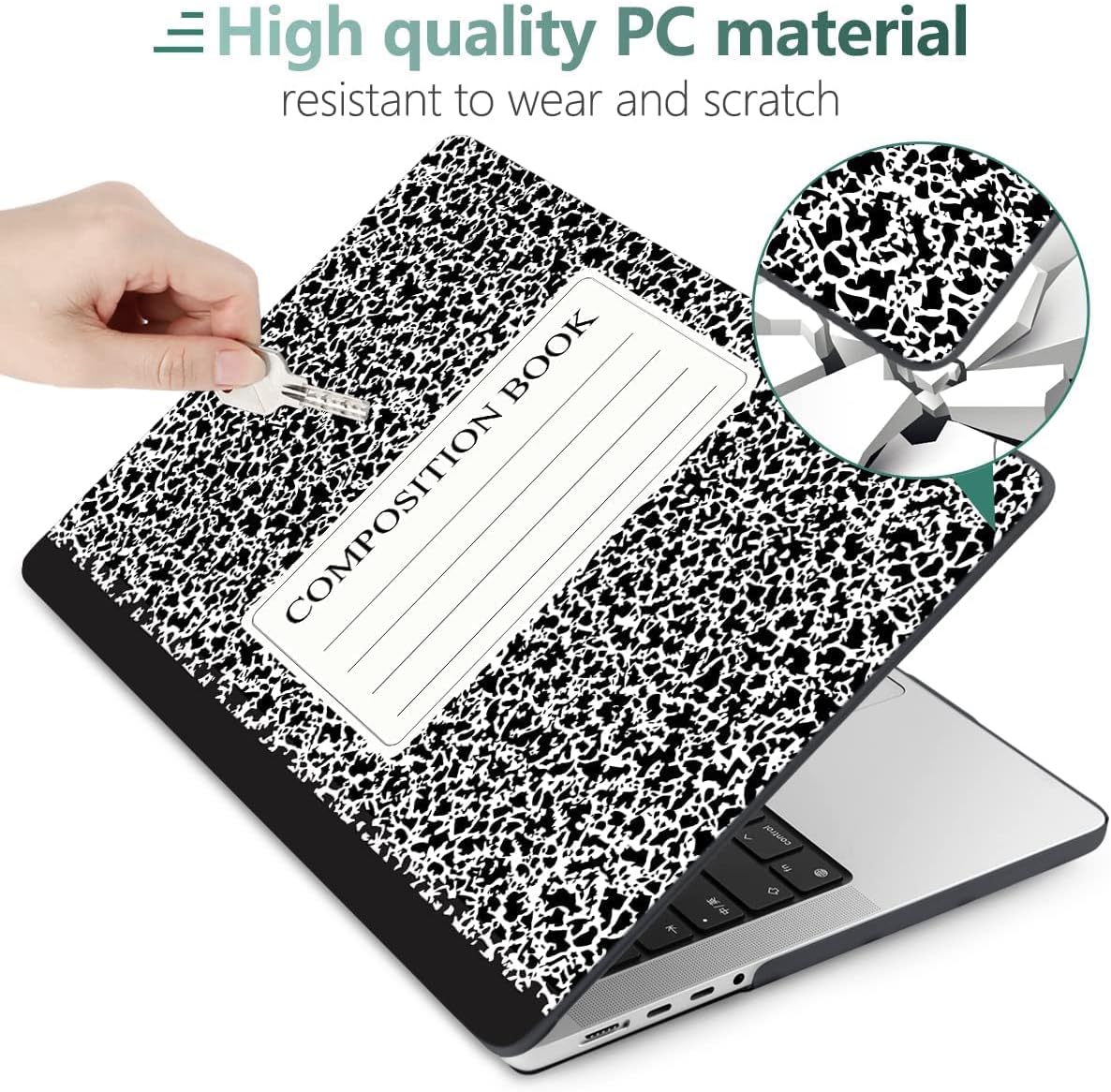 DONGKE for M4 MacBook Pro 16 Inch Case 2024 2023 2021 A3403 A3186 M3 A2991 M2 A2780 M1 A2485 Pro/Max Chip, Plastic Hard Shell Case & Keyboard Cover for Mac Pro 16 with Touch ID, Composition Book