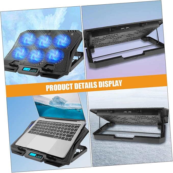 Laptop Cooling Pad with Quiet 15.6-inch Fan Adjustable Speed Blue LED Laptop Stand Cooler for Gaming and Office Use