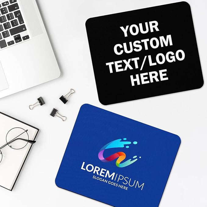 100 Packs Custom Mouse Pad Bulk with Photo Logo Personalized Image Text Laptop Desk Mat Sublimation Customized Non-Slip Desk Writing Pad for Office Work &amp Gaming7.9x9.5 in