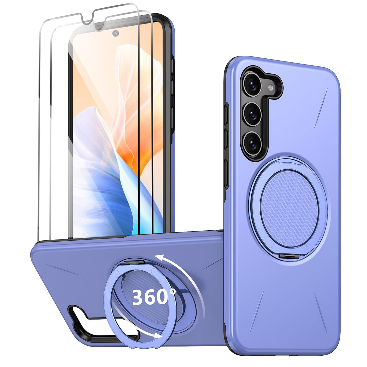Imuruktek For S23 Case [?????? ?????? ?????? ????????], With 2 Hd Screen Protectors, Strong Magnetic & Invisible Metal Stand, Mi
