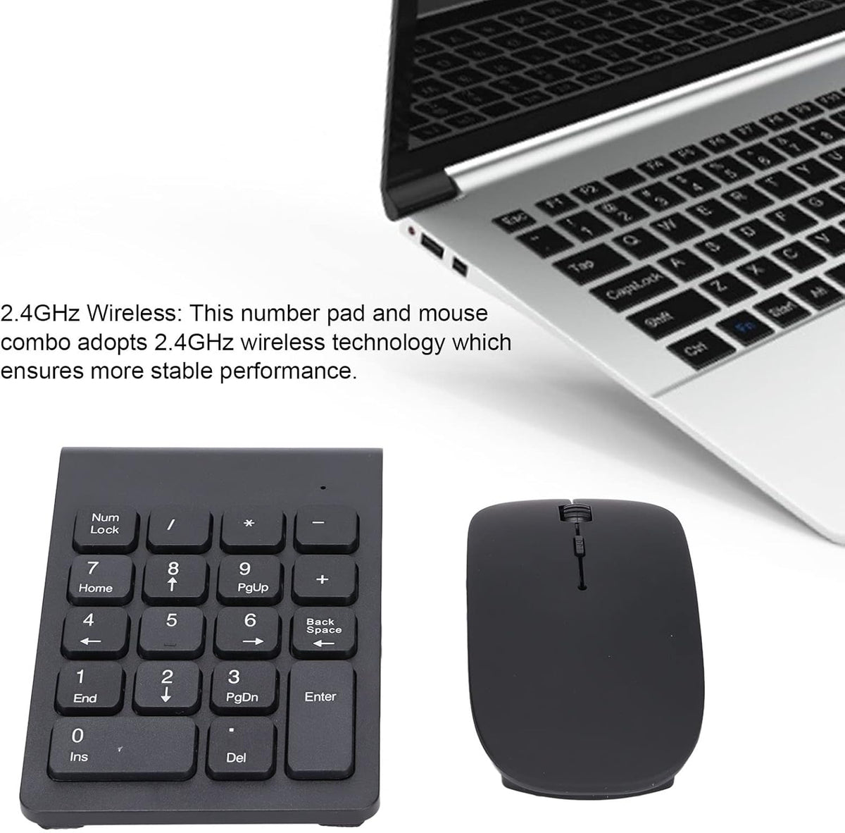 Wireless Numeric Keypad & Mouse Combo, Mini 18 Keys Number Pad for Financial Accounting, Wireless for Laptop, PC