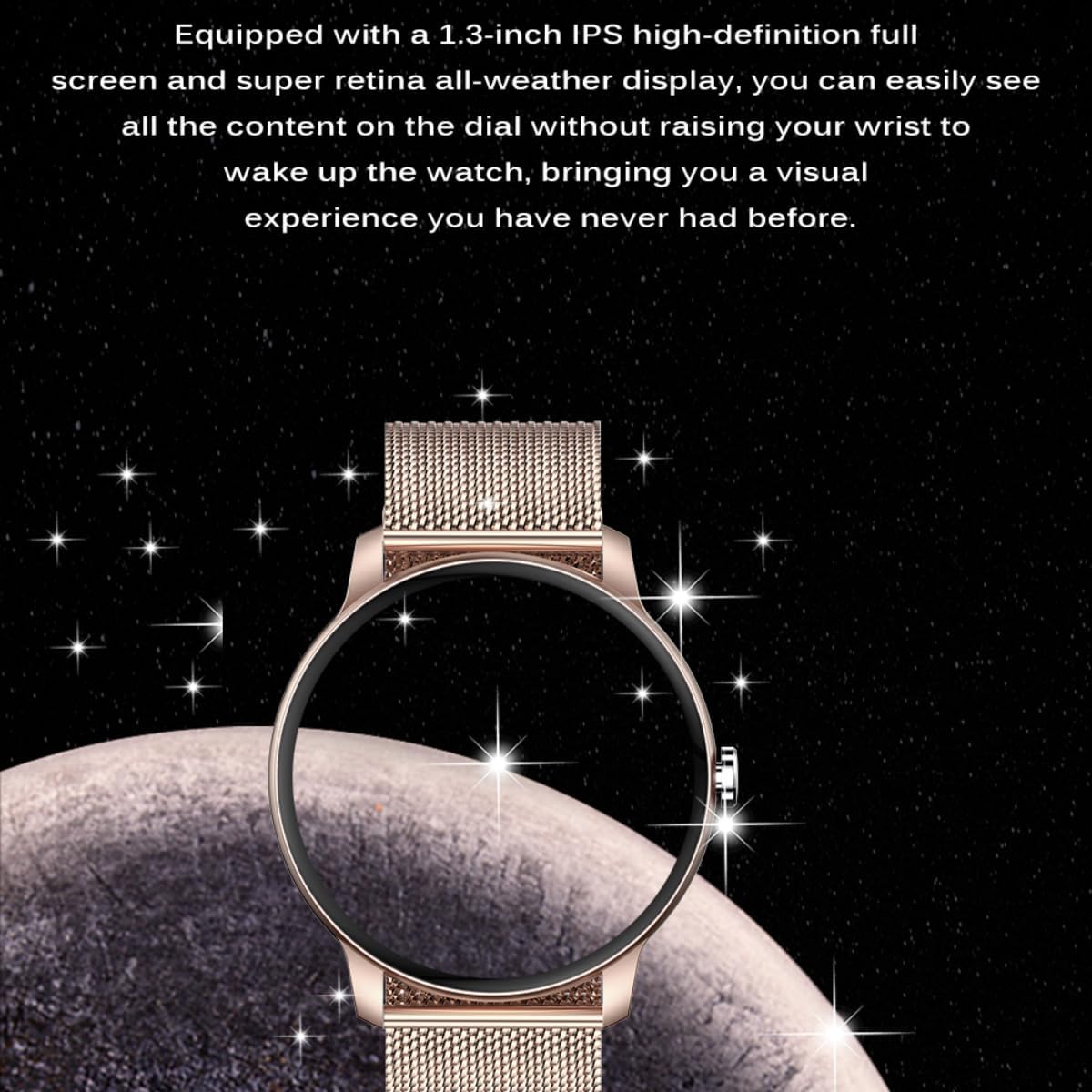 Smart Watch, 1.3” for Women, Fitness Tracker with 100+ Sport Modes, IP67 Waterproof, Heart Rate Monitor, Rose Gold