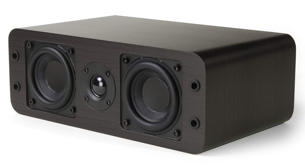 Micca OoO Slim Center Channel Speaker with 3-Inch Woofers and Silk Tweeter, Thin Design Under 4" Tall, for Desktop Stereo or Home Theater Surround