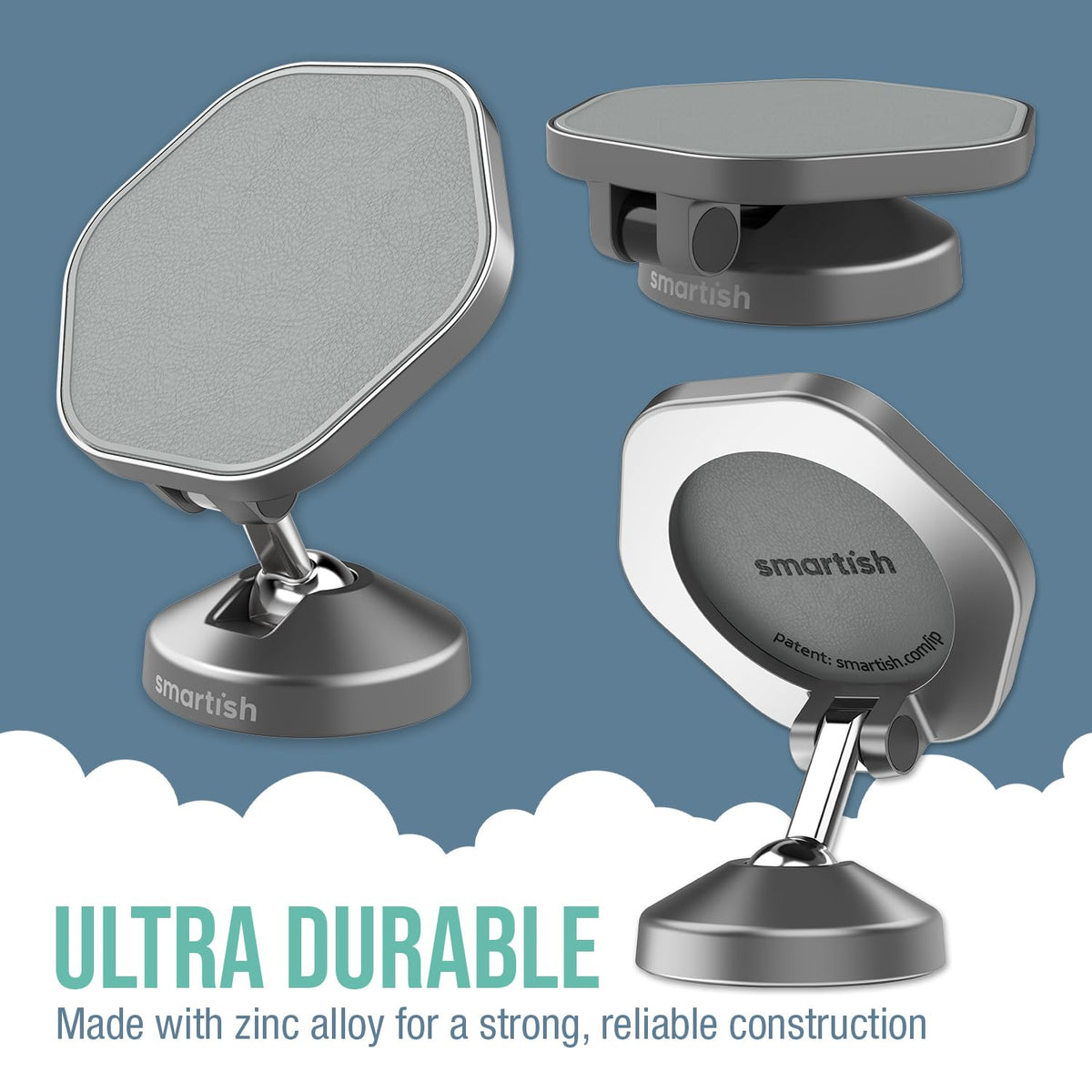 Smartish® MagSafe Mountaineer Car Mount - Compatible w/Apple iPhone 17/16/15/14/13 - Magnetic Stick on Adhesive Phone Holder - Extra Strength Magnet
