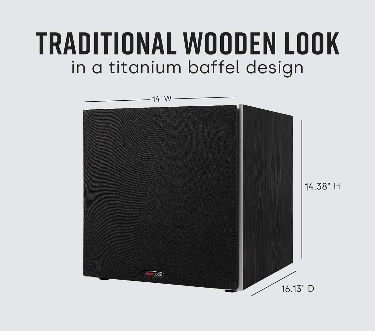 Polk Audio PSW10 10" Powered Subwoofer Home Audio - Power Port Tech, Up to 100 Watts, Big Bass in Compact Design, Easy Setup with Home Theater