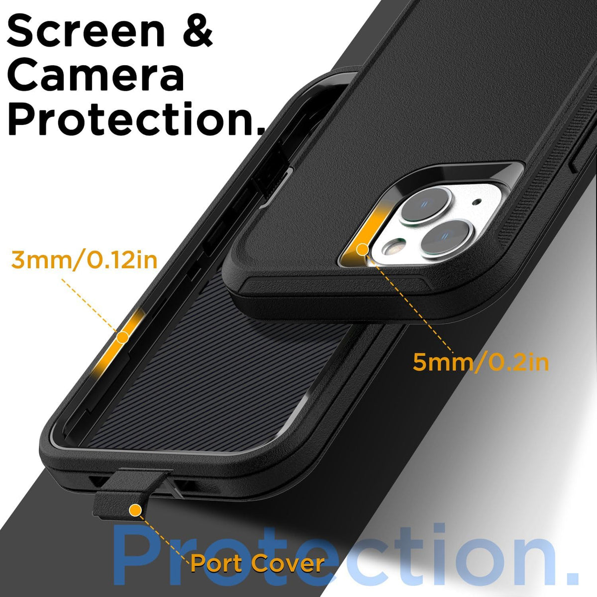 AICase iPhone 14 Plus Case (6.7") - Rugged, Heavy Duty, Shockproof, Dust Proof, with Glass Screen Protector.