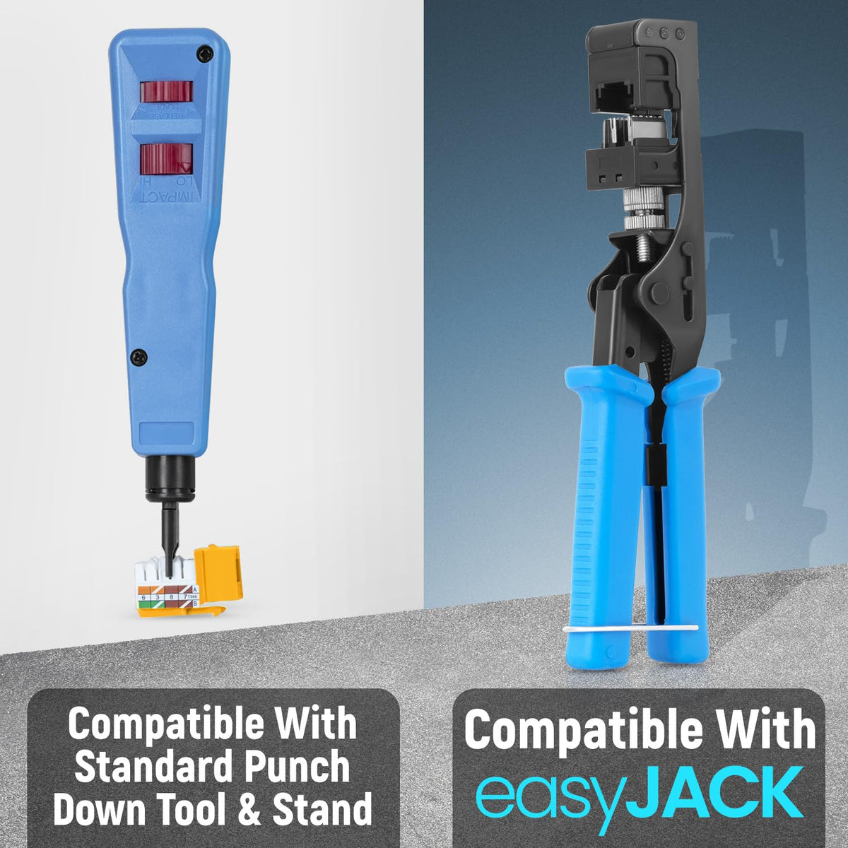 Everest 90° Angled RJ45 Cat6 Keystone Jacks 100-Pack in Yellow - Slim Profile Female RJ45 Connectors - Cat 6 Keystone Jack - Compatible with 90° Angled Speed Termination Tool - easyJACK (B094WB91H3)