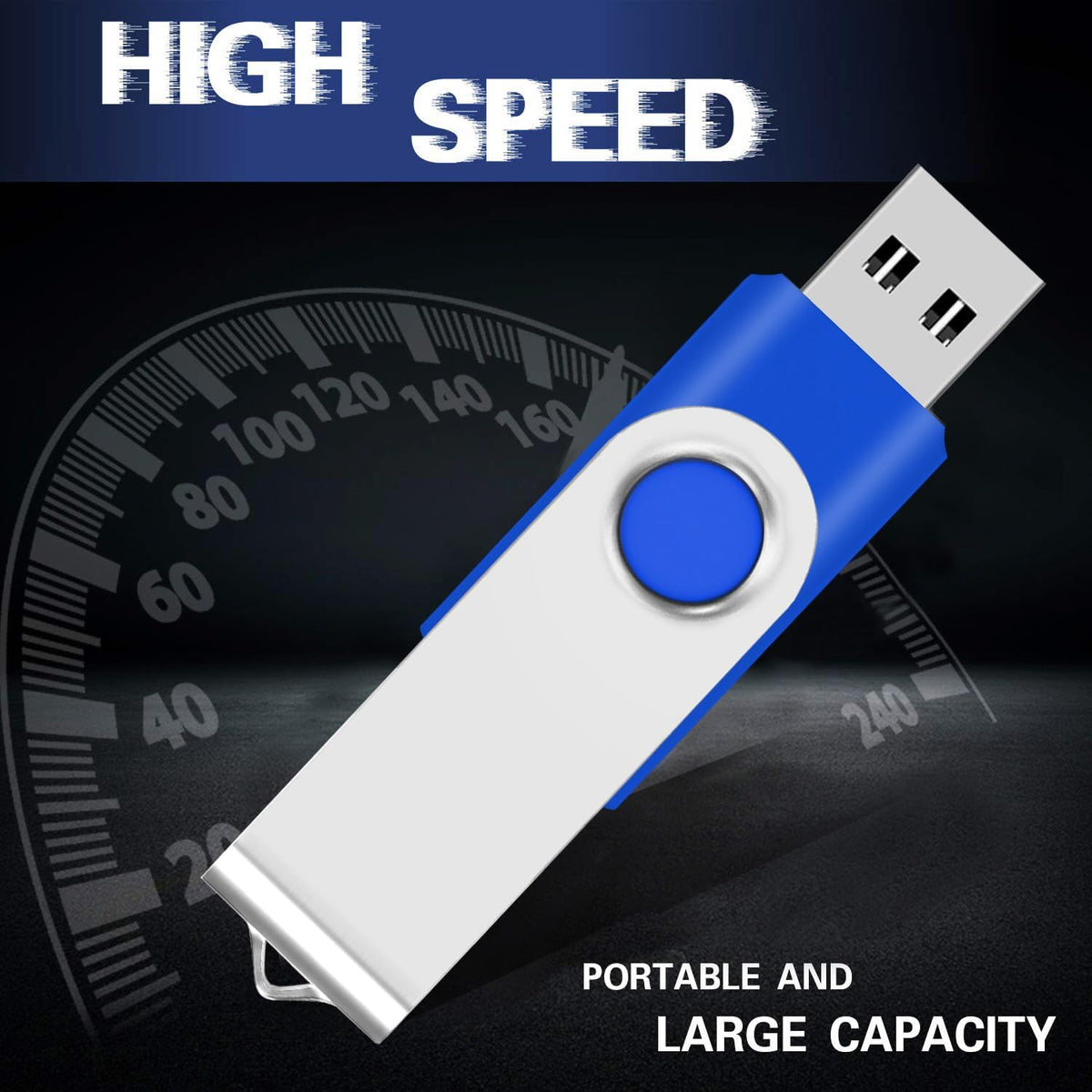 EASTBULL 50 Pack 4GB Bulk Flash Drives Pack USB 2.0 Thumb Drives Pack 4GB Bulk USB Drive (Blue, 50 Units)