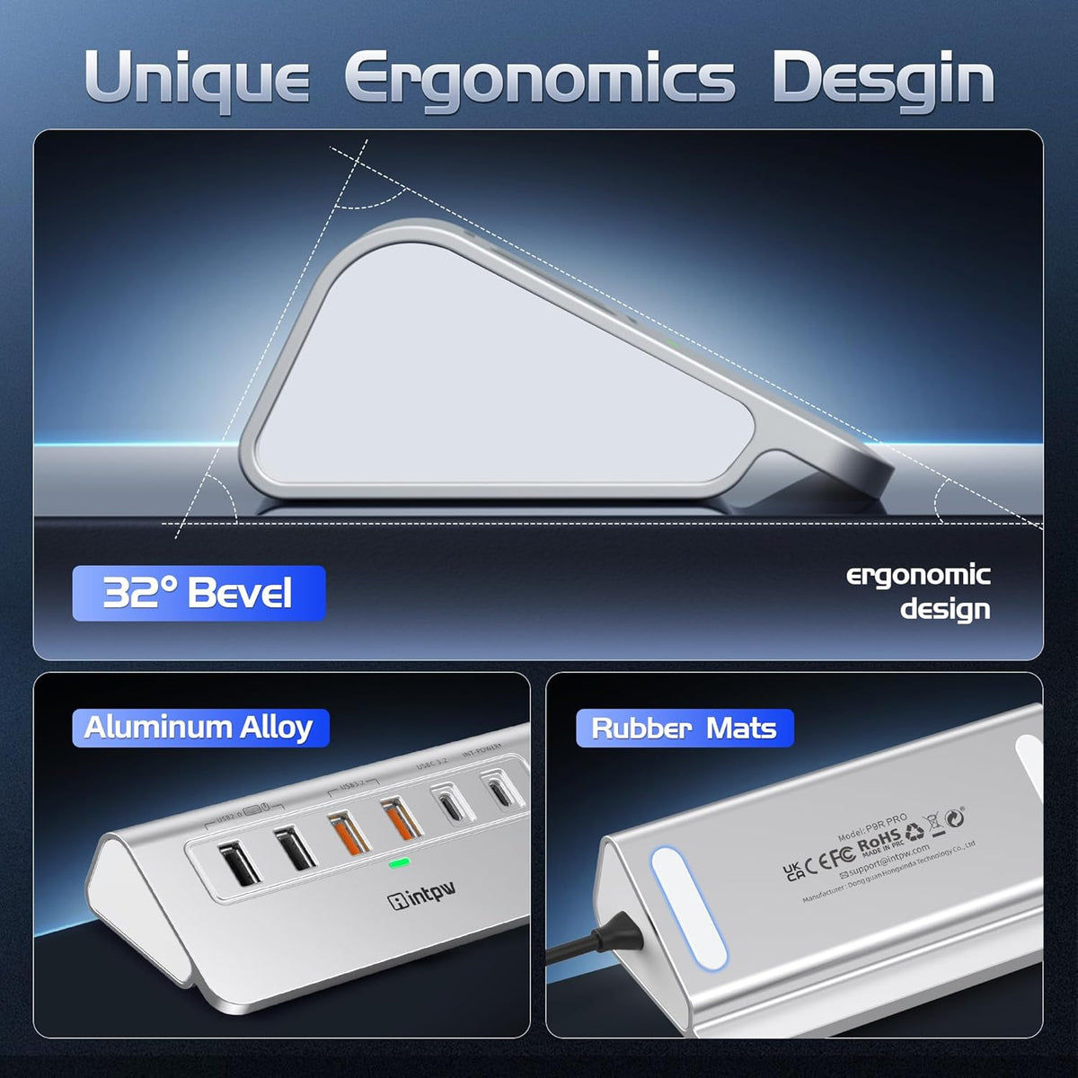 USB C Hub Ethernet, 10Gbps USB Docking Station 10-in-1 with 4K@60Hz HDMI, USB C and 2 USB A 3.2 Data, LAN, 2 USB A 2.0, PD 100W, SD/TF Ports, 3.28FT Powered USB Hub for Laptop, PC, iPhone 16/15, Mac