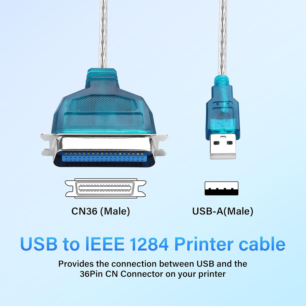 IEEE1284 CN36 (4.6FT) SinLoon USB to Parallel Port Adapter USB to Parallel Printer Cable Adapter for Printer
