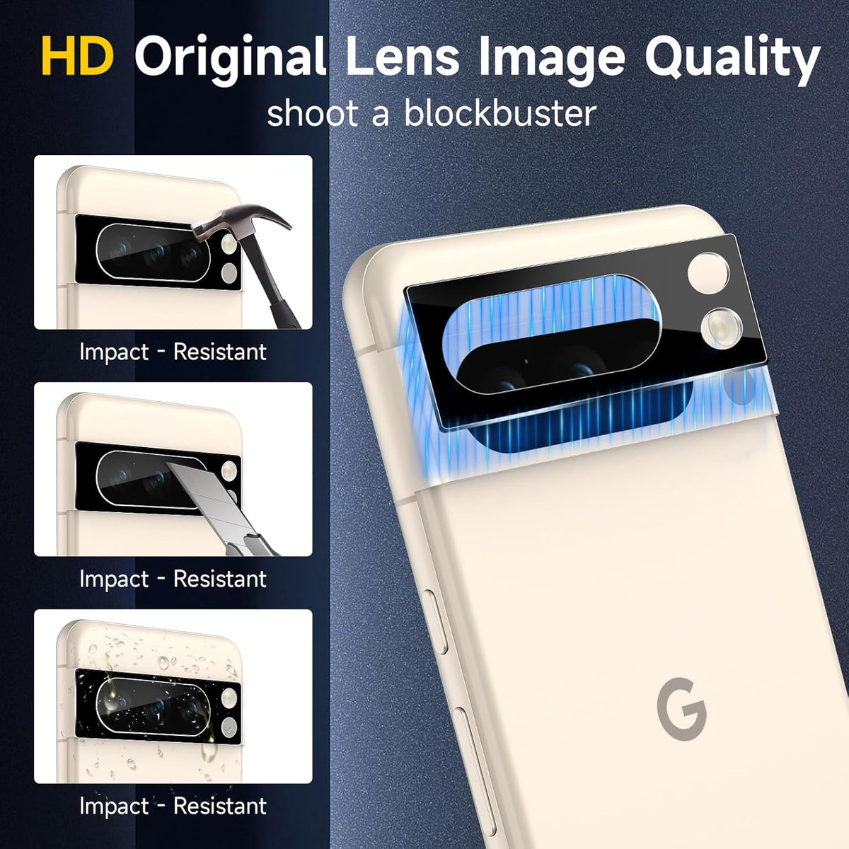 [2+2 Pack] Privacy Screen Protector for Google Pixel 8 Pro, Tempered Glass & HD Clear Camera Lens Protector