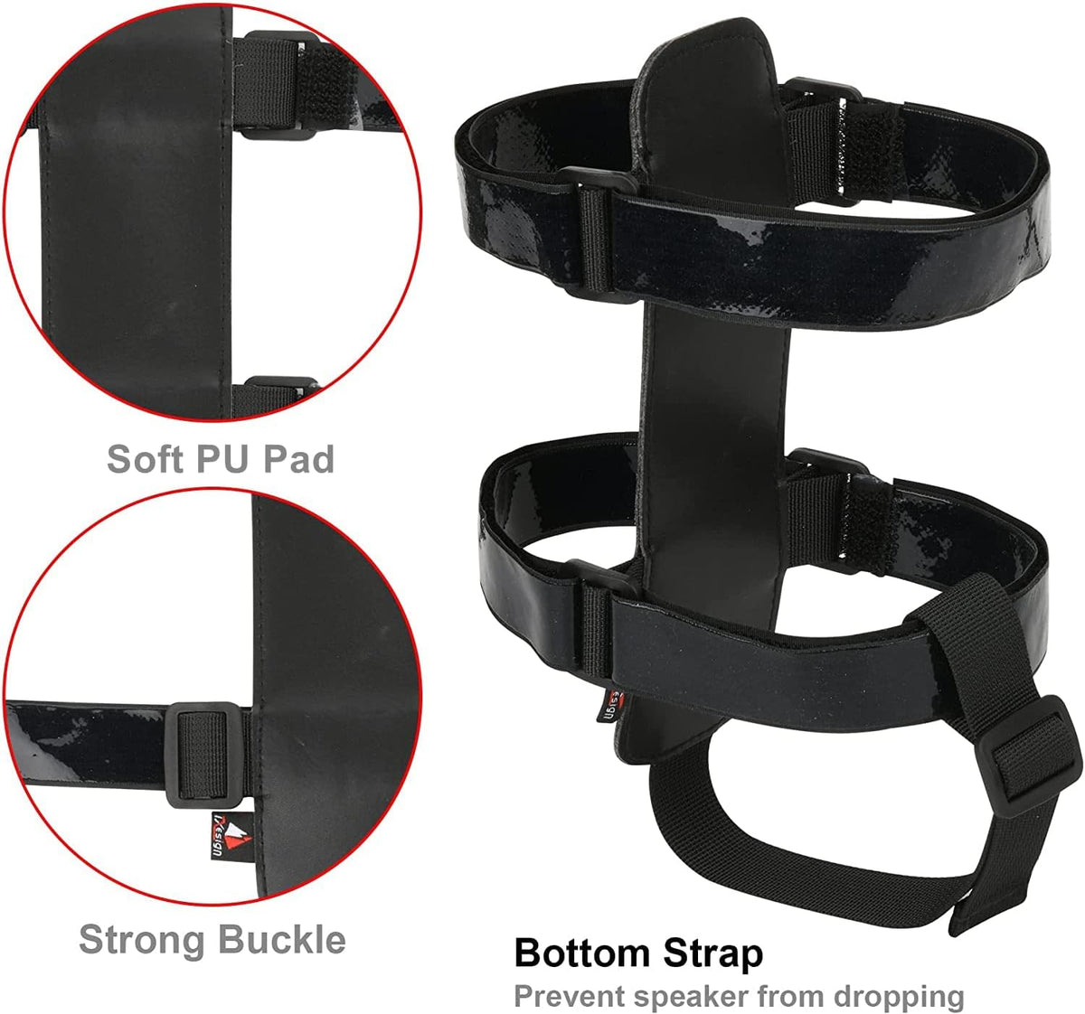 TXEsign Portable Bike Speaker Mount, Compatible with JBL Charge 4/5, Flip 5/6, Waterproof Adjustable Speaker Strap for