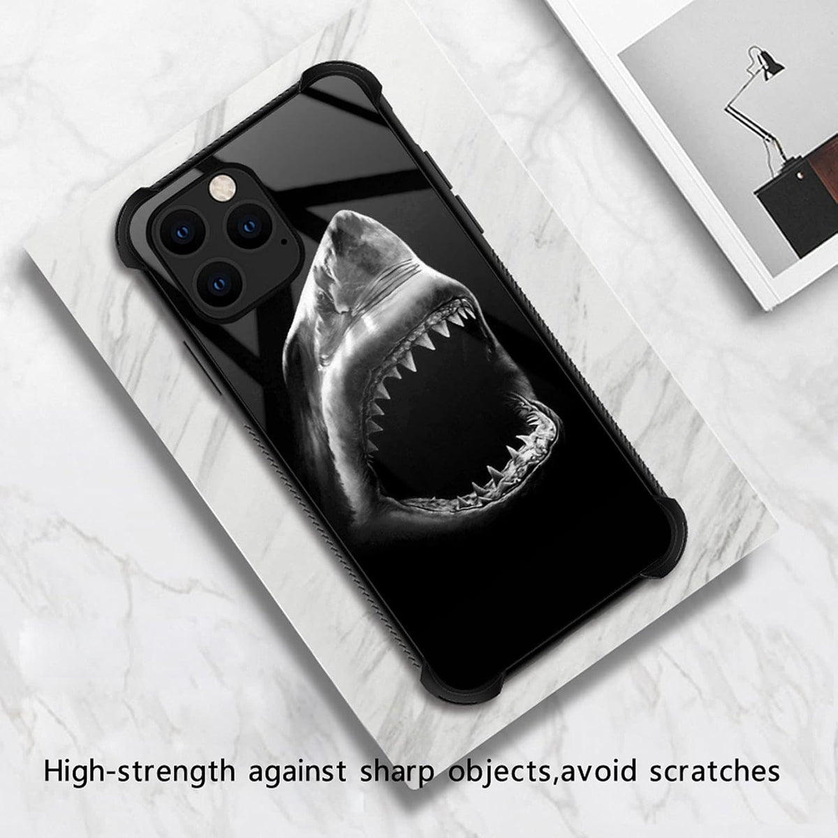 Compatible with iPhone 11 Pro Max Case - Ocean Shark Mouth Graphic Design, Shockproof Anti-Scratch Hard PC Back Case