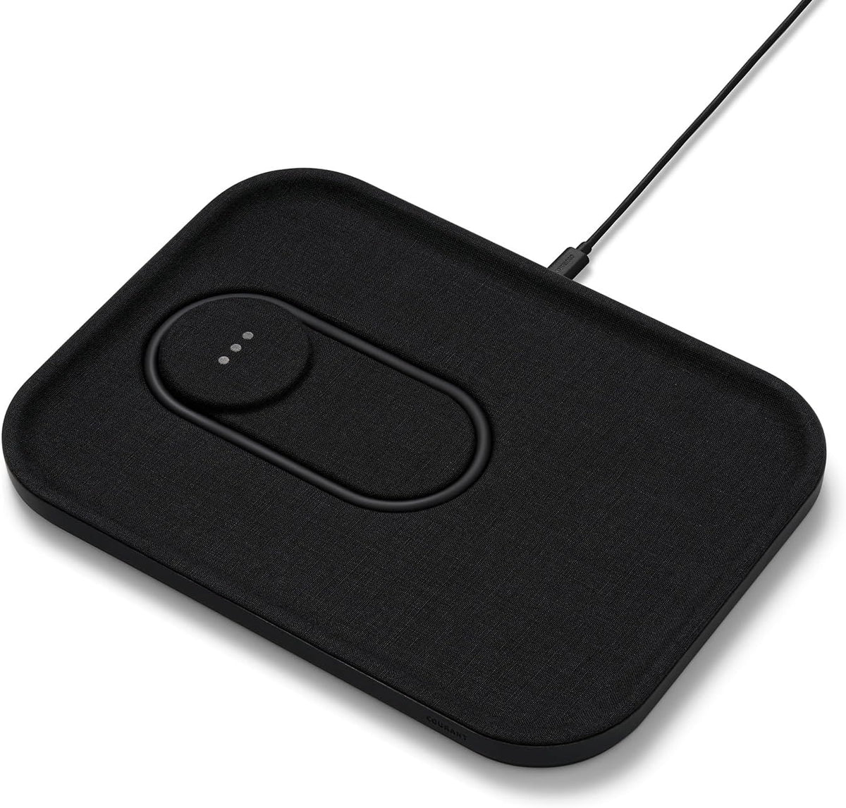 Courant MAG:3 Charger and Tray - Belgian Linen, Multi-Device Charger Compatible with MagSafe iPhones 16, 15, 14, 13, 12 or Wireless AirPod Cases (Charcoal)