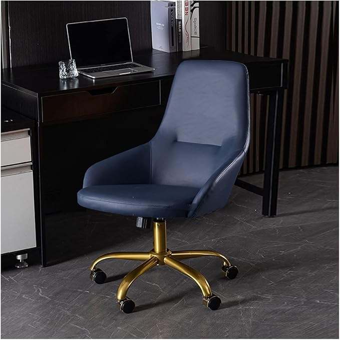 Adjustable Office Computer Chair with Armrest Leather Office Chairs Meeting Room Computer Chair Backrest Gaming(Orange-Silver)