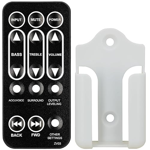 Replacement Remote Control for ZVOX Sound Base Soundbase Omni Z-Base 220 320 330 350 420 440 450 550 555 580 670 770 SoundBar TV Speaker (with