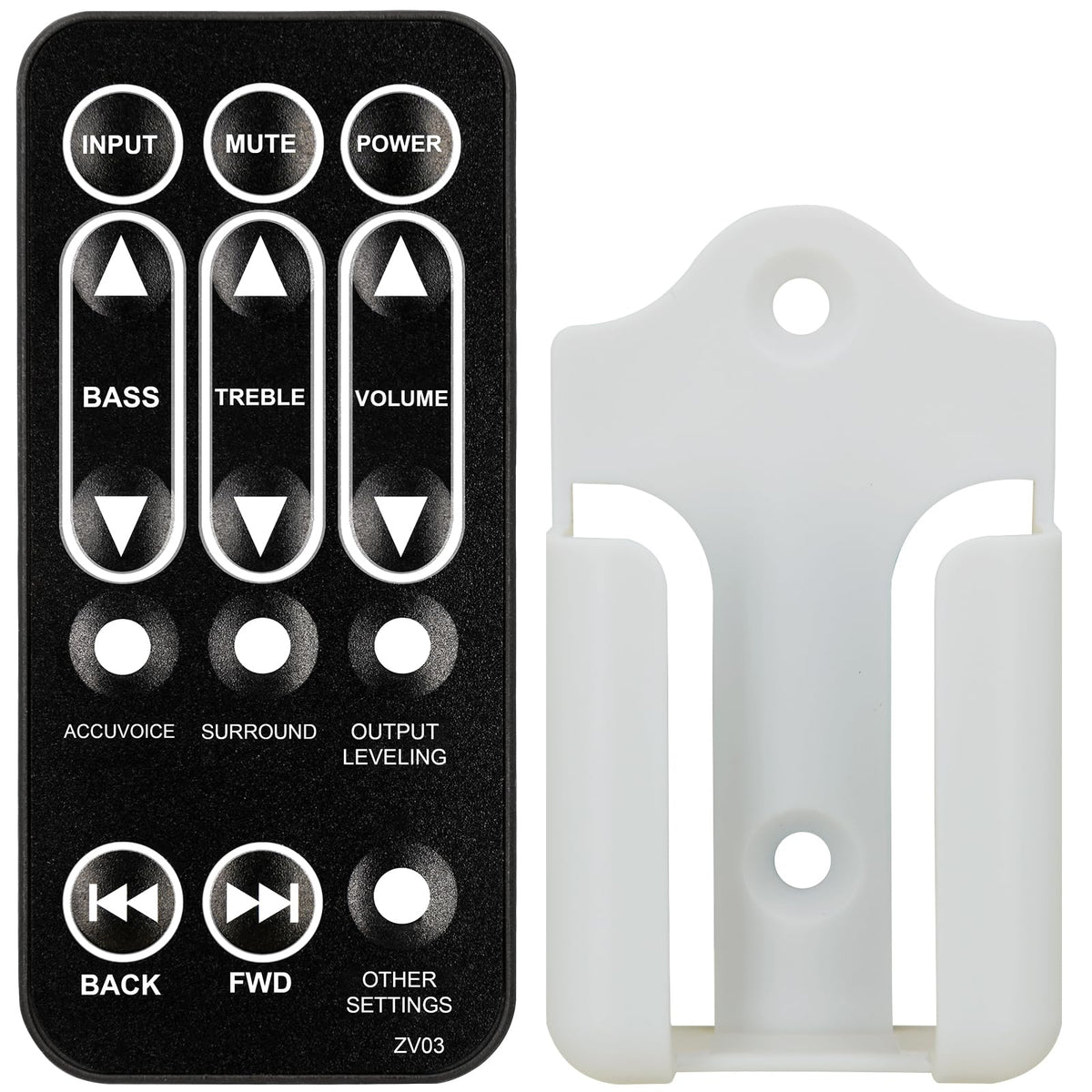 Replacement Remote Control for ZVOX Sound Base Soundbase Omni Z-Base 220 320 330 350 420 440 450 550 555 580 670 770 SoundBar TV Speaker (with