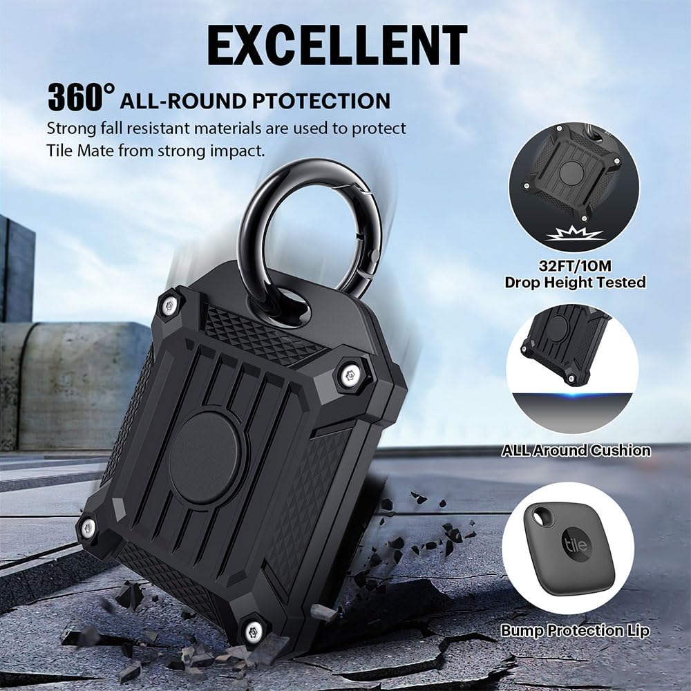 Tile Mate 2022 Tracker Case, Anti-Scratch Waterproof Cover with Keychain for Finder and Item Locator