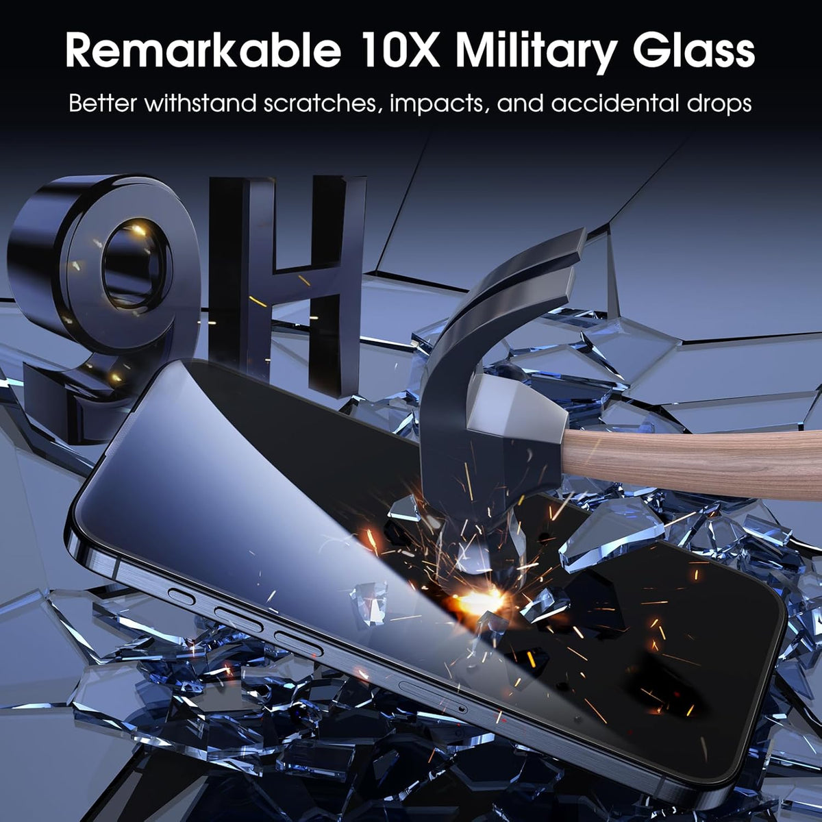 MOCOLL Privacy Screen Protector for iPhone 15 Pro, ?Anti-spy??Dust-Free Kit??Speaker Mesh?Military Grade Tempered