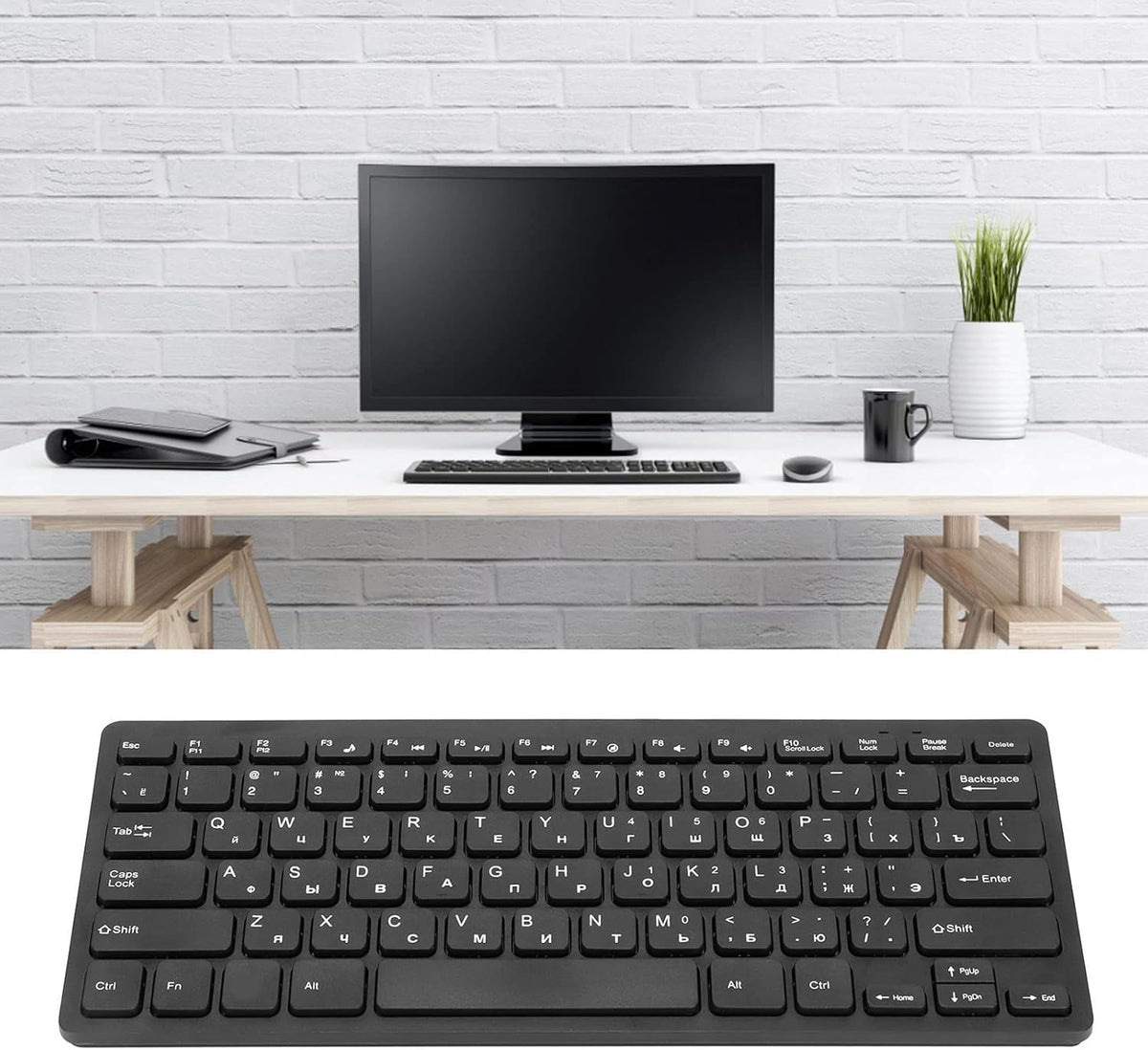 SUNGOOYUE Ergonomic Mini 78 Keys USB Wired Keyboard for PC Notebook Computer Laptop (Russian)