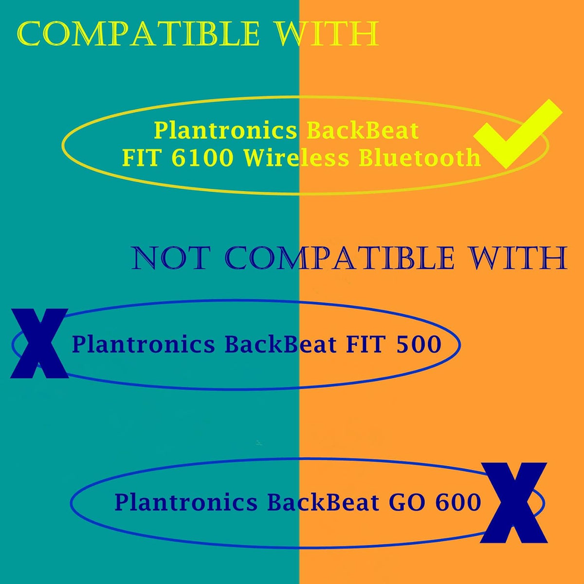 TaiZiChangQin FIT6100 Ear Pads, Replacement Compatible with Plantronics BackBeat FIT 6100 Wireless Bluetooth Headphone
