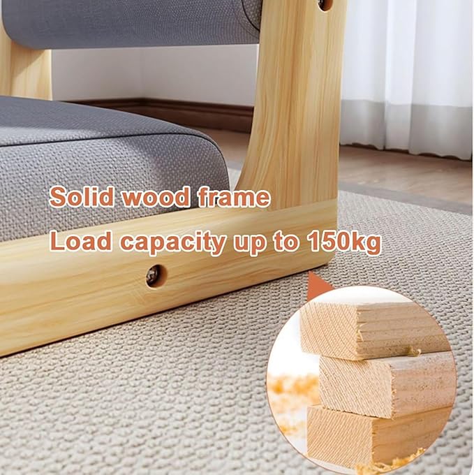 BTZHY Floor Chair Tatami Chair Meditation Floor Chair Living Room Floor Chair Portable Legless Chair for Window Sill Meditation Reading Lazy Susans(Orange LeatherWalnut)