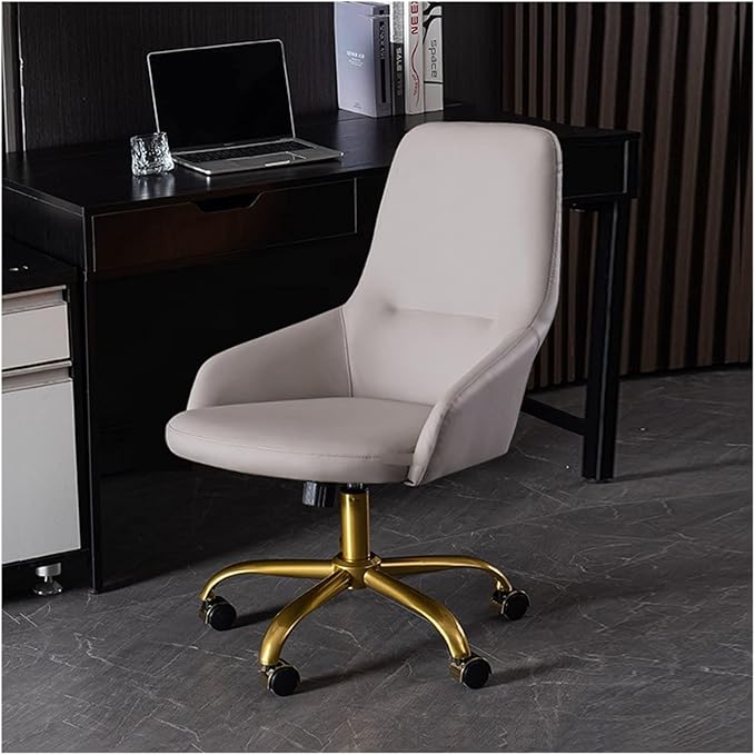 Adjustable Office Computer Chair with Armrest Leather Office Chairs Meeting Room Computer Chair Backrest Gaming(Blue-Golden)