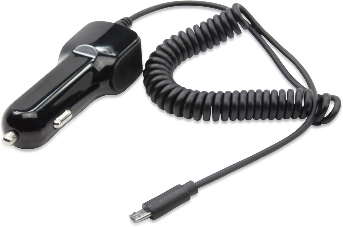 BoxWave Car Charger Compatible with Garmin RV 890 - Extra USB Port with Integrated Cable, Black