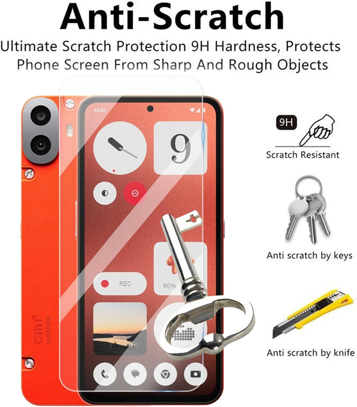2 Pack Screen Protector for Nothing CMF Phone 1, Tempered Film, [9H & Bubble Free & HD], Easy Install
