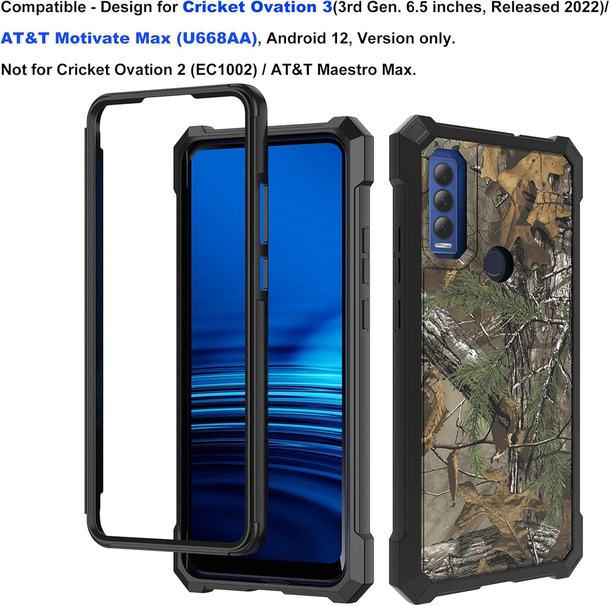 Ailiber AT&T Motivate Max Phone Case (U668AA), Cricket Ovation 3 Case with Screen Protector, Shockproof Corners TPU