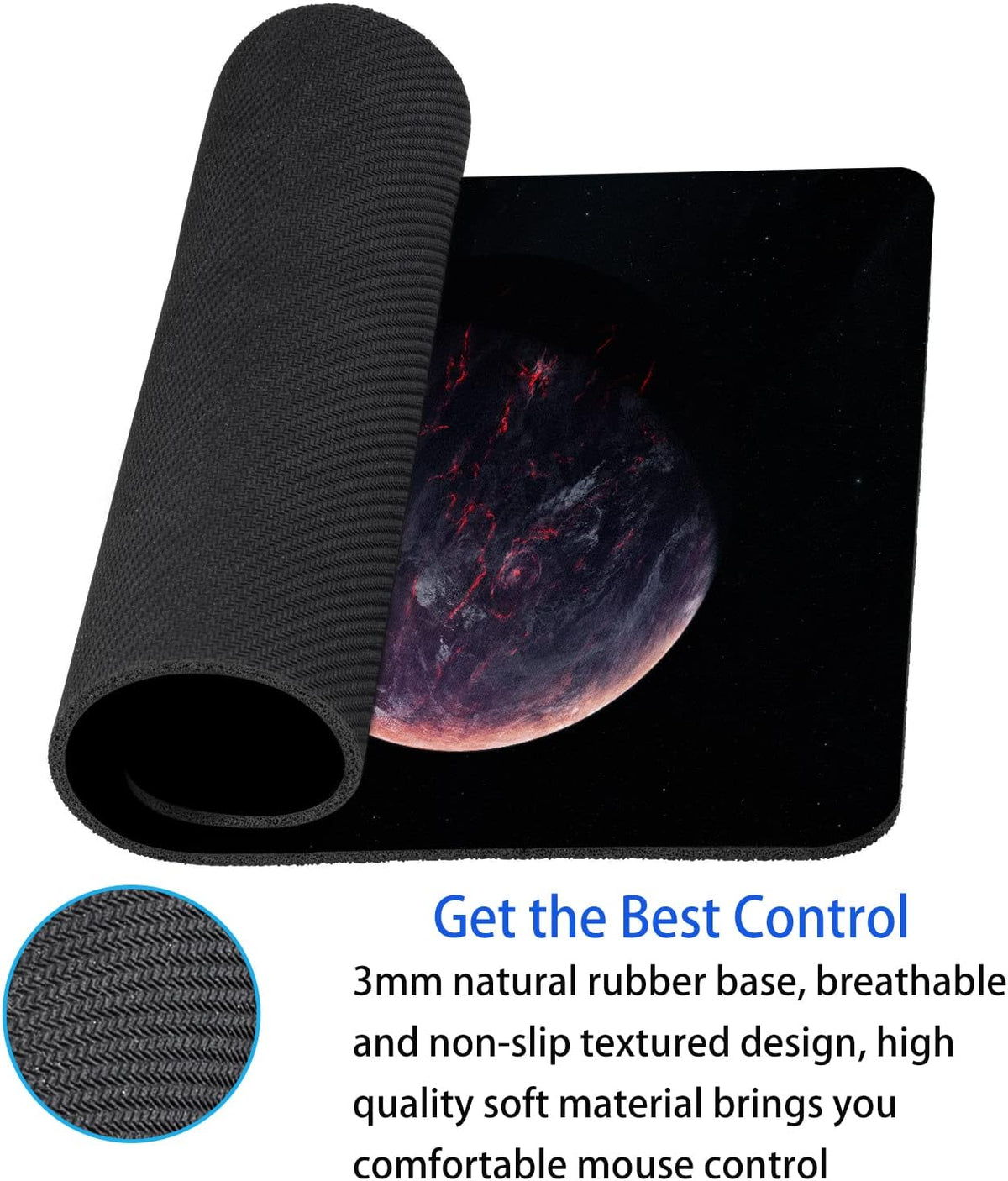 Sci-fi Galaxy Planet Mouse Pad Personalized Design Laptop Computer Non-Slip Rubber Mousepad 9.5x7.9 Inch