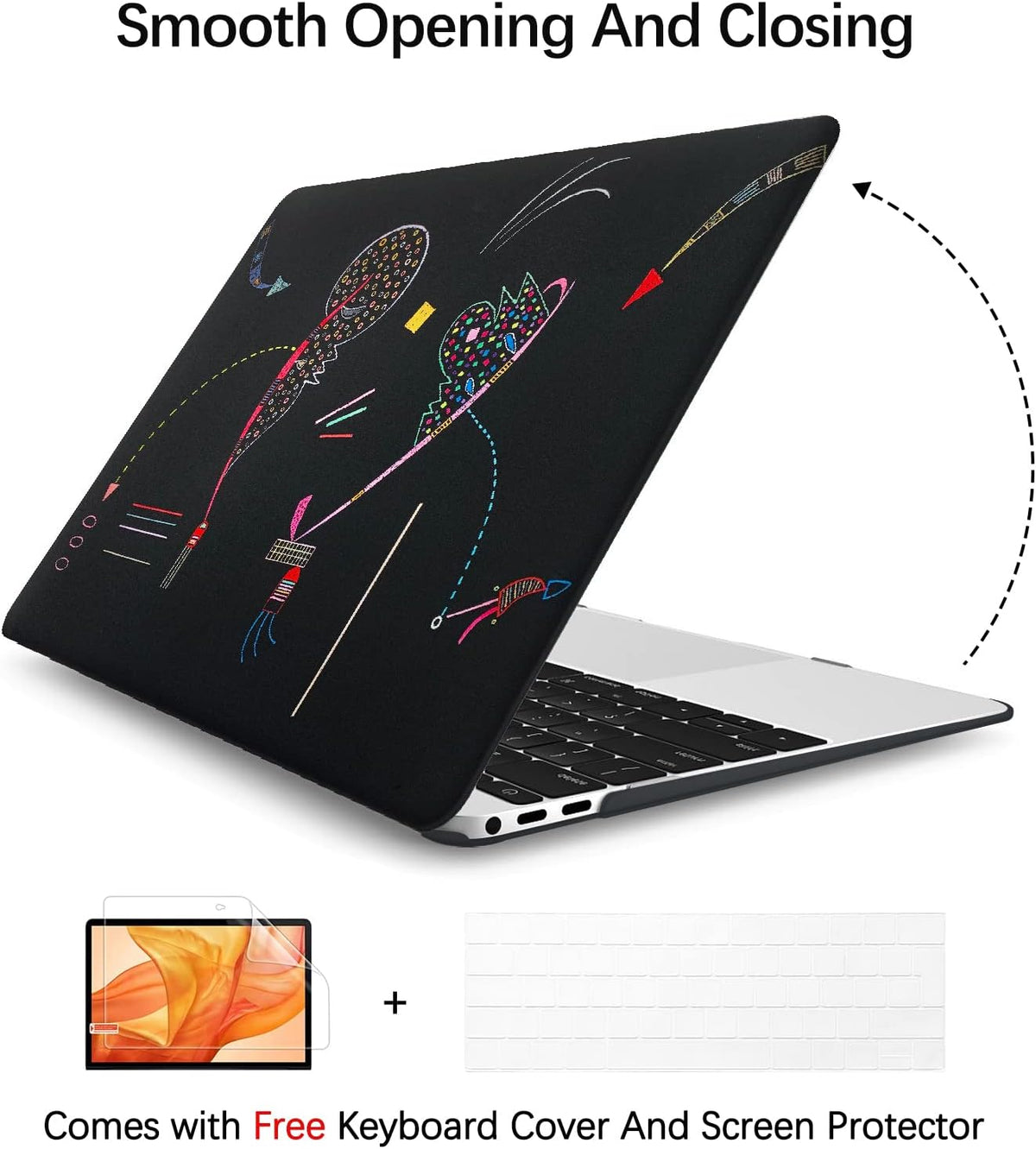 Compatible with MacBook Pro 13 inch Art Case Skin, 2022, 2021, 2020-2016 Release A2289/A2251/A2338 M1 Slim Frosted Hard Shell with Keyboard Cover & Screen Protector (Two Sides by Wassily Kandinsky)