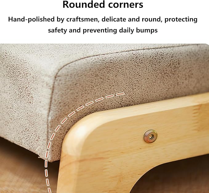 BTZHY Floor Chair Solid Wood Tatami Chair Back Stool Dormitory Bed Chair Window Seat Floor Room Chair Legless Chair(H)