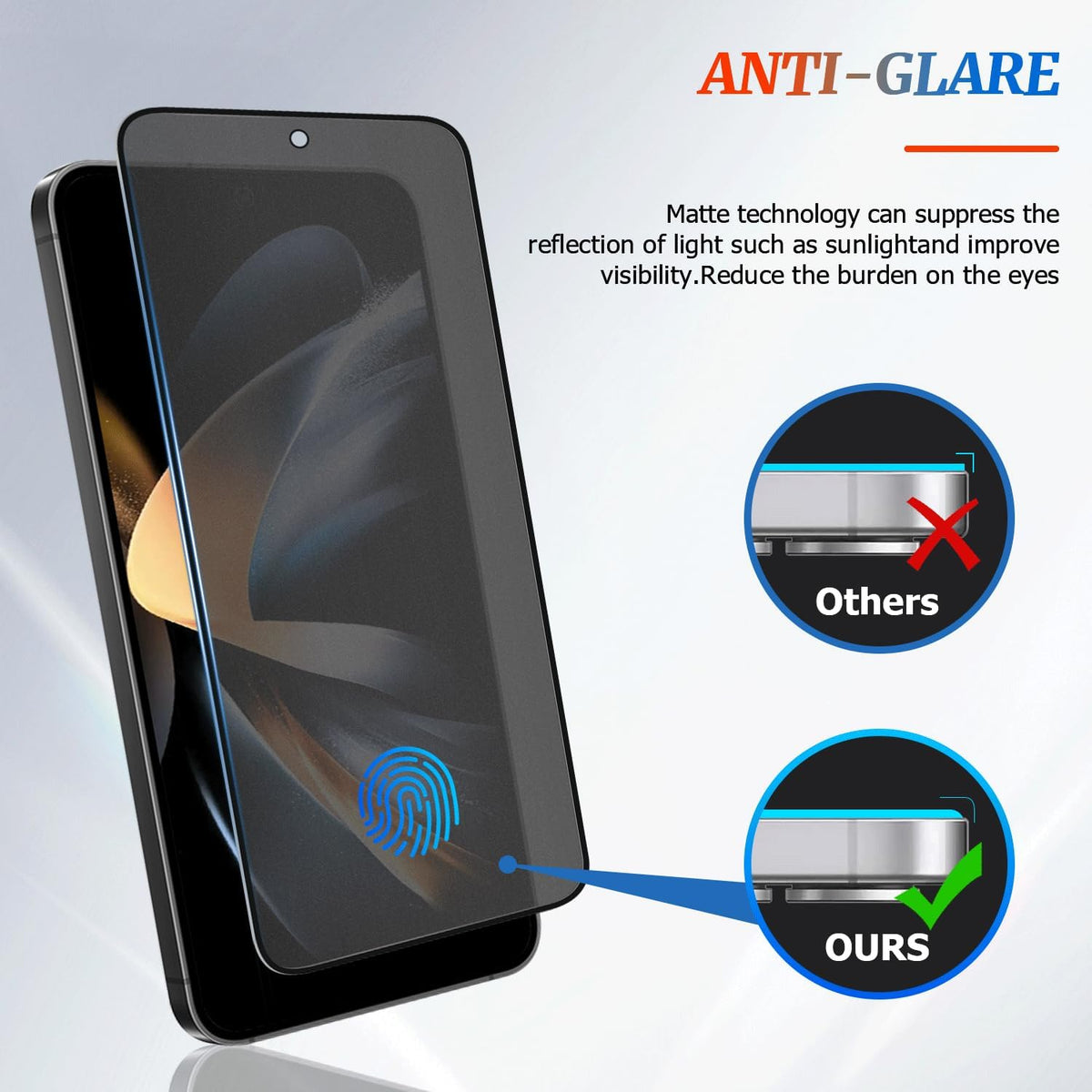 2 Pack Galaxy S22+/S23 Plus Matte Anti spy Privacy Screen Protector, 9H Tempered Glass,Anti-Glare Anti-Scratch, Smooth and Responsive Absolute,No Bubbles,High Definition Clear,With Installation Frame