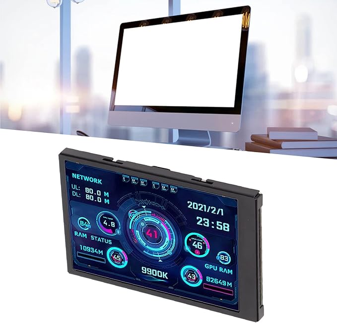 GOWENIC 3.5in Computer Temp Monitor PC Sensor Panel Display PC CPU GPU HDD Data Monitor Computer Temperature Display for System (GOWENICprnzt940dh7119)