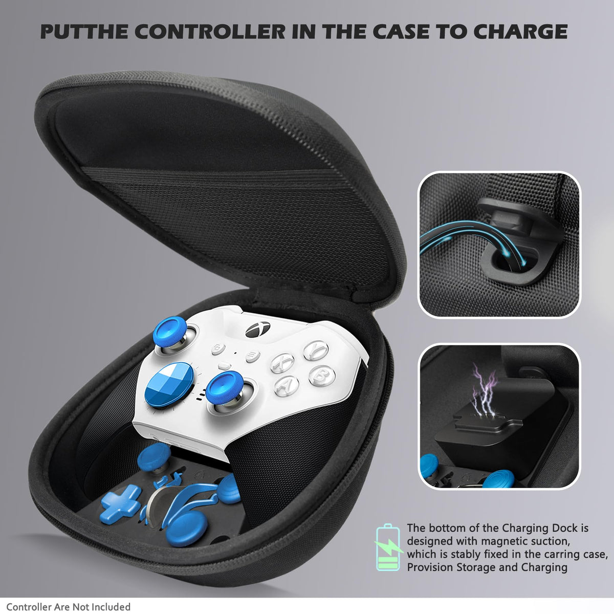 Component Pack for Xbox Elite Wireless Controller Series 2,Includes 1 Carrying Case 1 Controller power cord 1 Dock, 4 Paddles, 2 DPads,6