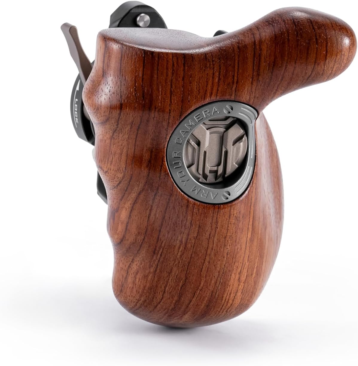 Tilta Advanced Left Side Wooden Handle (NATO Rail - Type VIII) | Black Walnut Wood & Aluminum Alloy Build | Quick Release Button