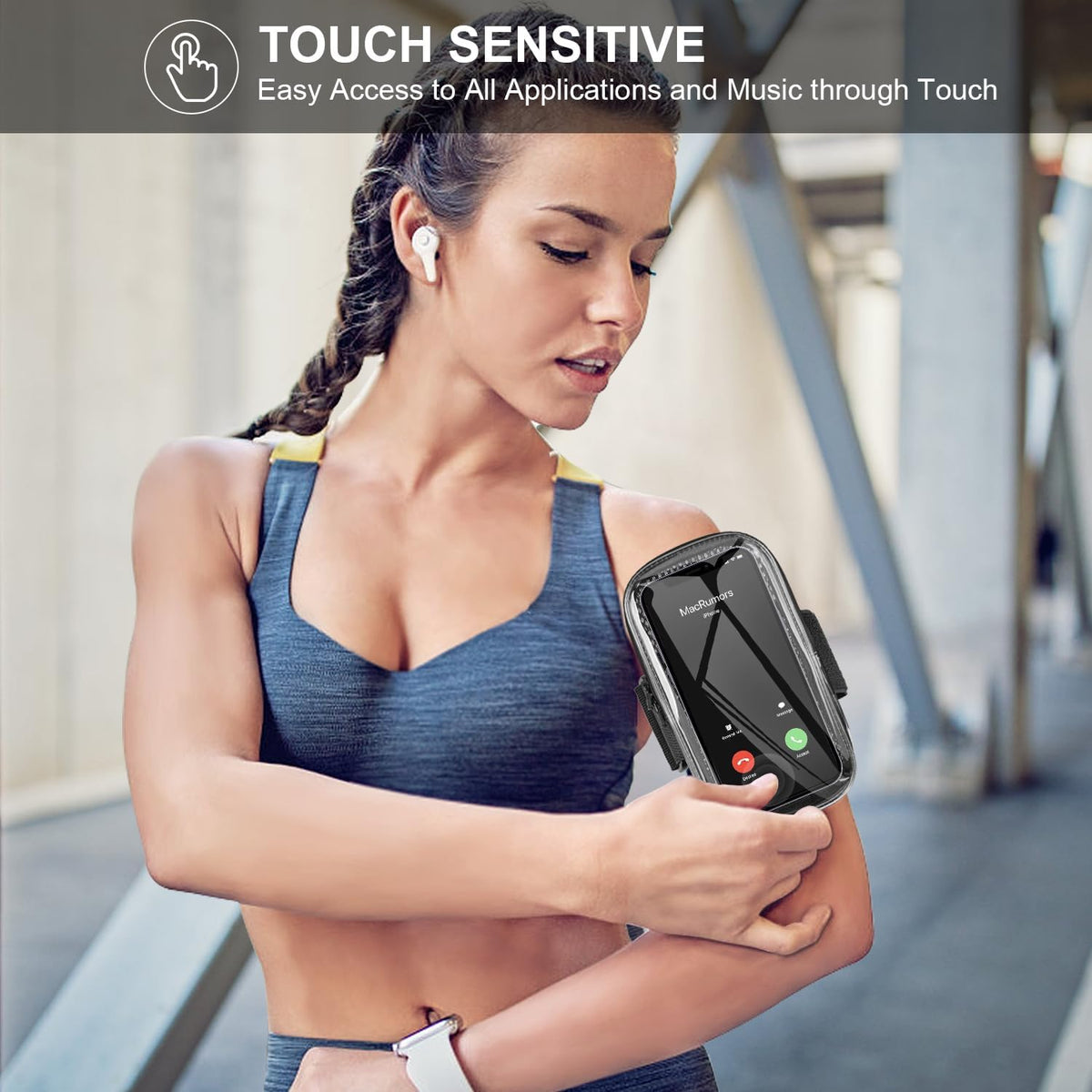 Phone Holder for Running, Armband for iPhone 16 15 14 13 Pro Max 12 11 Plus X Samsung Android Up to 6.9'', Universal Arm Bands Bag with Key Card Pocket for Exercise Walking Workout Fitness