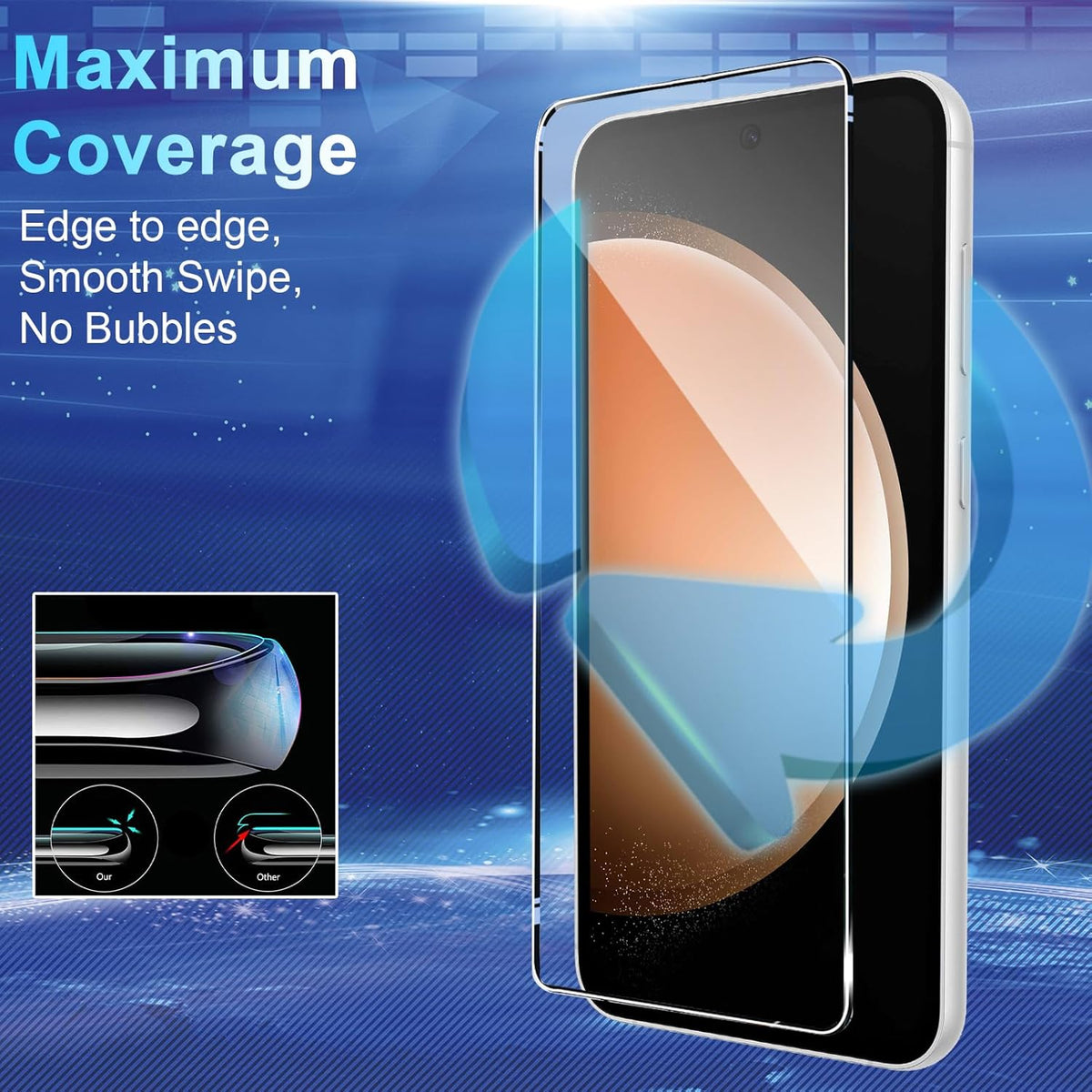 Samsung S23 FE Glass Screen Protector [4+4 Pack] - HD Tempered Glass, Anti-Scratch, Touch Sensitive, Fingerprint Unlock