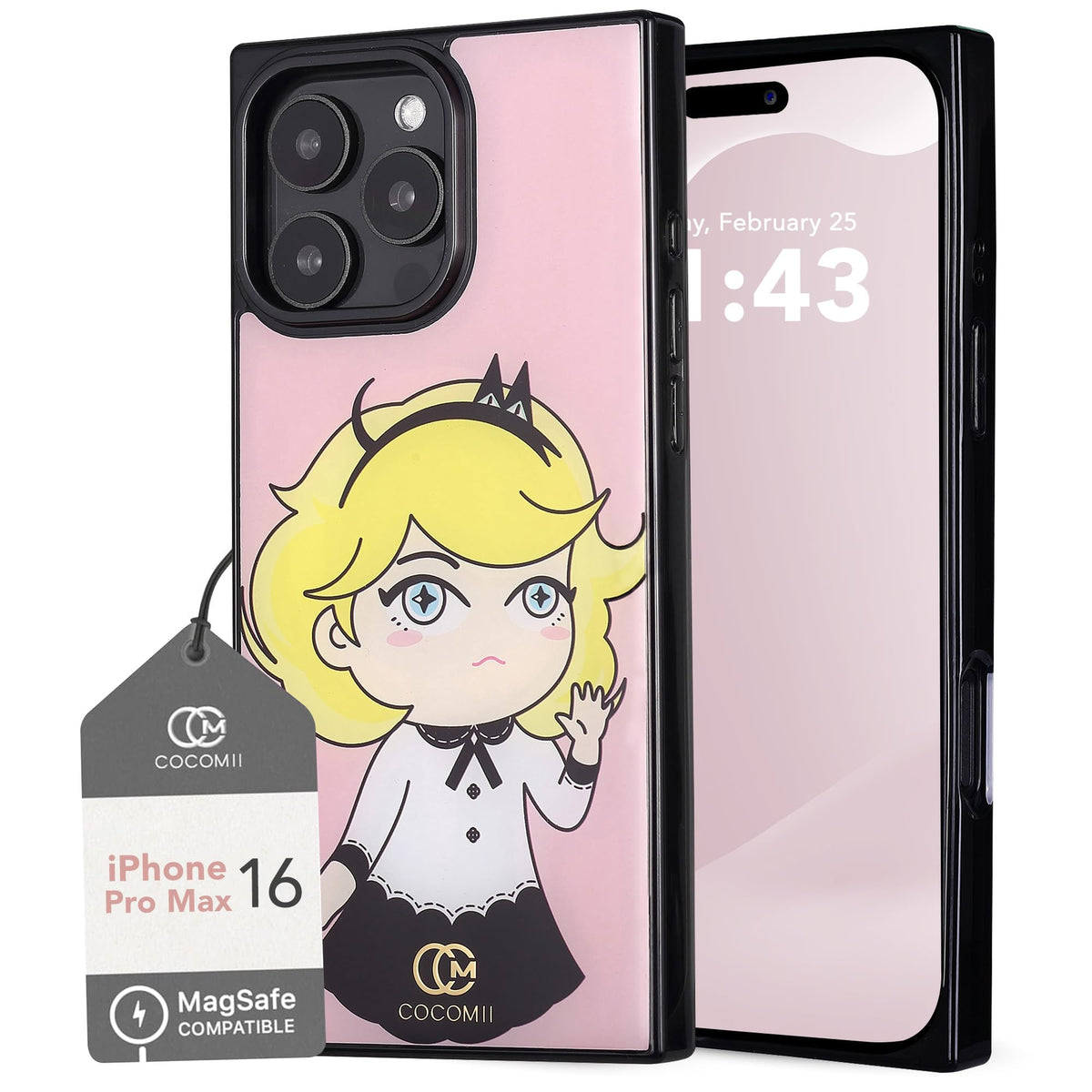 Cocomii Rectangle Case For Iphone 16 Pro Max, Compatible With Magsafe, Blush Monochrome Coco&Mii