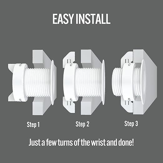 2PK White Patented: Only Cable, Wire, Cord Management Tool-Free Self-Securing/Locking Grommet and with Cap Slider, for Walls, Ceilings, Desks - Used for All Surfaces 3/8" to 1" Thick. Made in USA