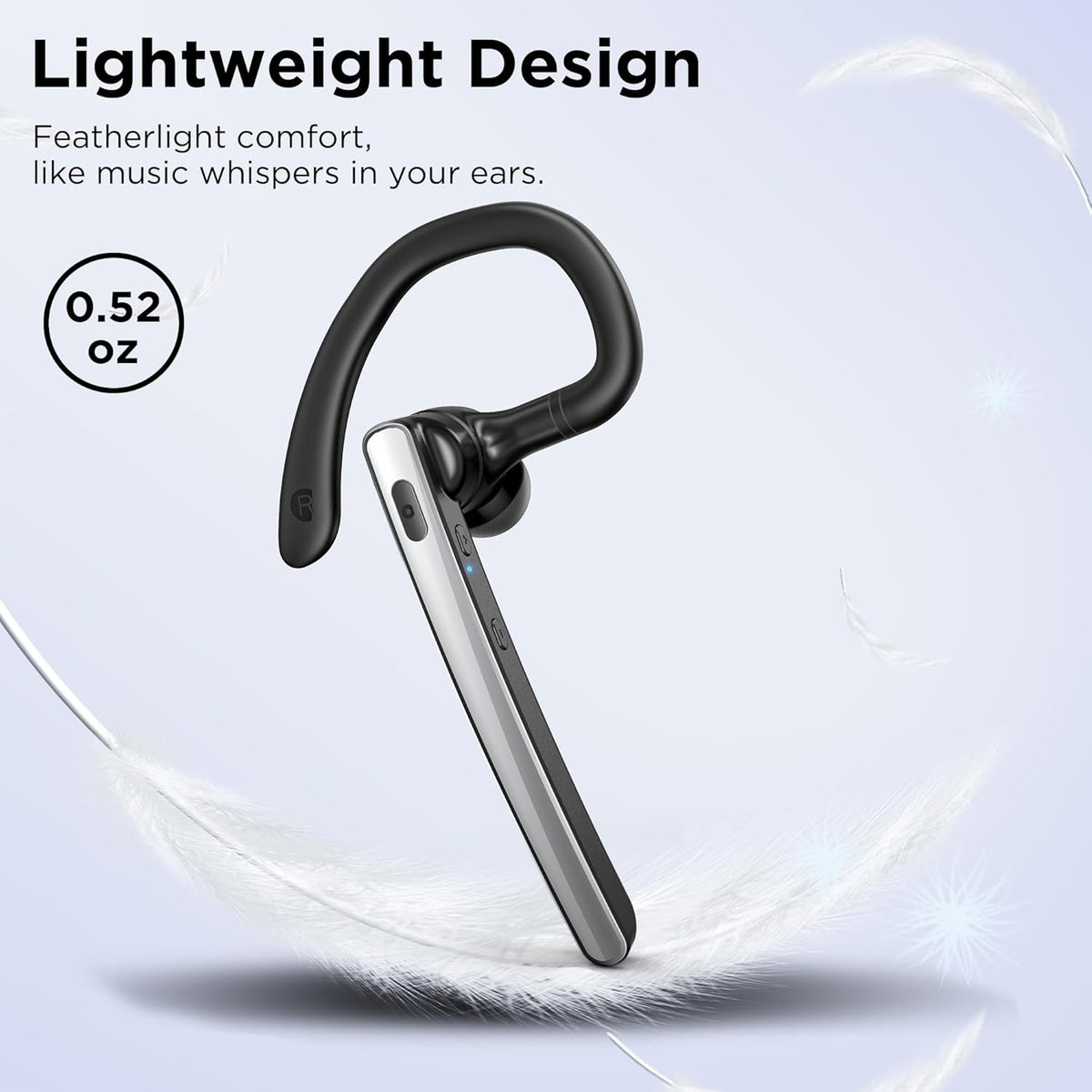 Bluetooth Headset V5.3, Wireless Earpiece with 600mAh Charging Case, 110H Playtime, Hands-Free Headset for Cell Phone