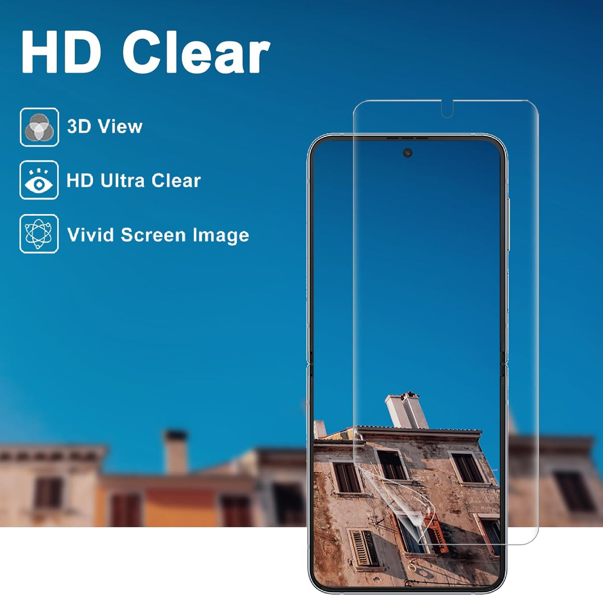 Samsung Galaxy Z Flip 5 Screen Protector [3+3 Pack]: 3 Front TPU Films + 3 Back HD Tempered Glass, Anti-Scratch, Bubble